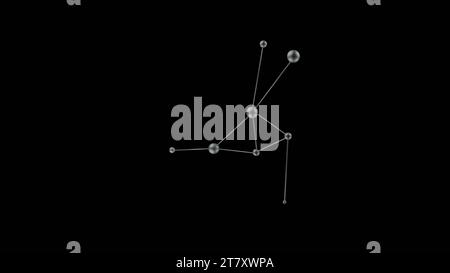 Konzept: Künstliche Intelligenz neuronale Netzwerke mit künstlicher Intelligenz, die den Informationsfluss durch Rack-Server in einem Rechenzentrum digitalisieren. Verwandte Themen verknüpfen Benutzerdaten oder Moleküle. Hochwertige Fotos Stockfoto