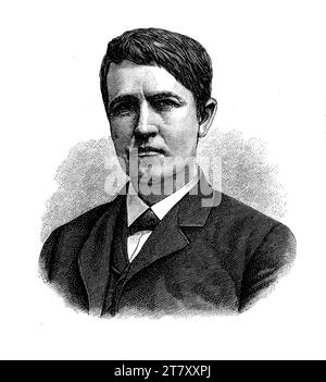 Thomas Alva Edison ( 1847–1931) US-amerikanischer Geschäftsmann, Erfinder vieler Geräte wie der elektrischen Glühlampe. Stockfoto