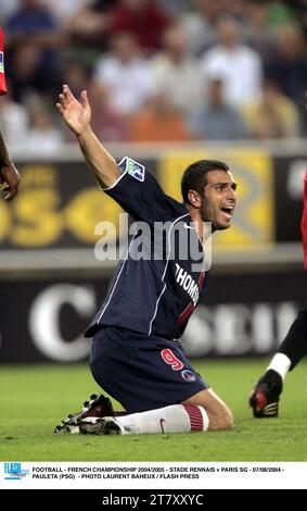 FUSSBALL - FRANZÖSISCHE MEISTERSCHAFT 2004/2005 - STADE RENNAIS / PARIS SG - 07/08/2004 - PAULETA (PSG) - FOTO LAURENT BAHEUX / FLASH PRESS Stockfoto