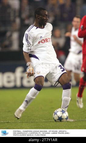 FUSSBALL - CHAMPIONS LEAGUE 2005/2006 - 1. RUNDE - GRUPPE G - RSC ANDERLECHT / LIVERPOOL FC - 19/10/2005 - LAMINE TRAORE (AND) - FOTO LAURENT BAHEUX / FLASH PRESS Stockfoto