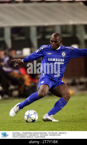 FUSSBALL - CHAMPIONS LEAGUE 2005/2006 - 1. RUNDE - GRUPPE G - RSC ANDERLECHT / CHELSEA FC - 23/11/2005 - GEREMI (CHE) - FOTO LAURENT BAHEUX / FLASH PRESS Stockfoto