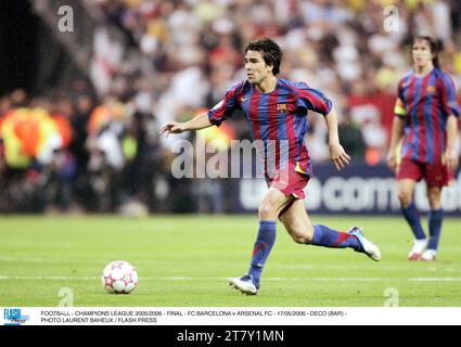 FUSSBALL - CHAMPIONS LEAGUE 2005/2006 - FINALE - FC BARCELONA GEGEN ARSENAL FC - 17/05/2006 - DECO (BAR) - FOTO LAURENT BAHEUX / FLASH PRESS Stockfoto