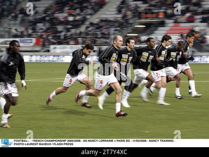 FUSSBALL - FRANZÖSISCHE MEISTERSCHAFT 2005/2006 - AS NANCY LORRAINE / PARIS SG - 11/03/2006 - NANCY TRAINING - FOTO LAURENT BAHEUX / FLASH PRESS Stockfoto