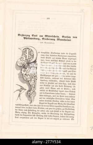 Moritz von Schwind (Zeichner in der Vorlage) Duller, Eduard: Erzherzog Carl von Österreich (Buchillustration). Holzstich 1847 , 1847 Stockfoto