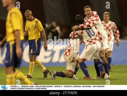 FUSSBALL - MONDIAL 2006 - QUALIFIKATIONSRUNDE - GRUPPE 8 - KROATIEN GEGEN SCHWEDEN - 08/10/2005 - JOY KROATIEN - FOTO LAURENT BAHEUX / FLASH PRESS Stockfoto