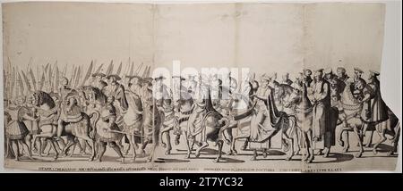 Nikolaus Hogenberg (Radierer in) Triumphzug von Kaiser Karl V. und Papst Clemens VII. Nach der kaiserlichen Krönung am 24. Februar 1530 in Bologna: Blatt 19. Ätzen auf Papier um 1610 Stockfoto