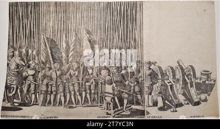 Nikolaus Hogenberg (Radierer in) Triumphzug von Kaiser Karl V. und Papst Clemens VII. Nach der kaiserlichen Krönung am 24. Februar 1530 in Bologna: Blatt 21. Ätzen auf Papier um 1610 Stockfoto