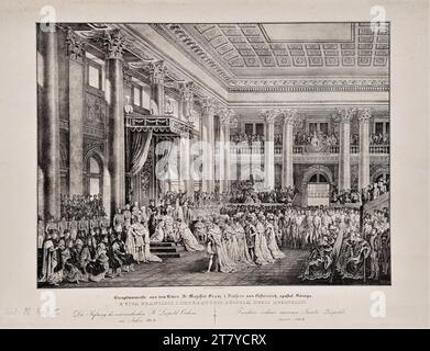 Franz Wolf (Lithograph in) Ordensfeier mit der Verleihung des österreichischen Leopold-Ordens im Festsaal der Wiener Hofburg am 8. Januar 1809. Lithographie auf Papier um 1833 Stockfoto