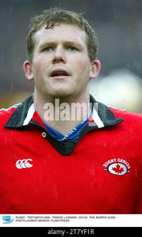 RUGBY - TESTSPIEL 2002 - FRANKREICH GEGEN KANADA - 021123 - PHIL MURPHY (CAN) - FOTO LAURENT BAHEUX / FLASH PRESS Stockfoto