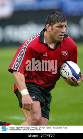 RUGBY - TESTSPIEL 2002 - FRANKREICH GEGEN KANADA - 021123 - RYAN BANKS (CAN) - FOTO LAURENT BAHEUX / FLASH PRESS Stockfoto