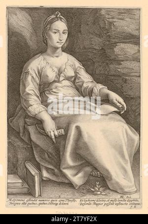 Hendrick Goltzius (Gravierer) Melpomene. Kupferstich um 1592 Stockfoto