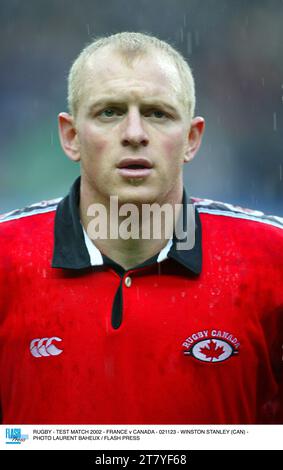 RUGBY - TESTSPIEL 2002 - FRANKREICH GEGEN KANADA - 021123 - WINSTON STANLEY (CAN) - FOTO LAURENT BAHEUX / FLASH PRESS Stockfoto