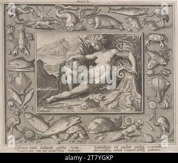 Nicolaes de Bruyn (Engraver) die vier Elemente: Aqua. Kupferstich um 1600 Stockfoto