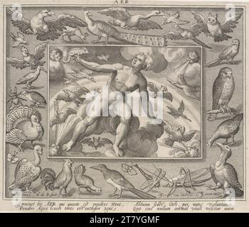 Nicolaes de Bruyn (Engraver) die vier Elemente: Aer. Kupferstich um 1600 Stockfoto