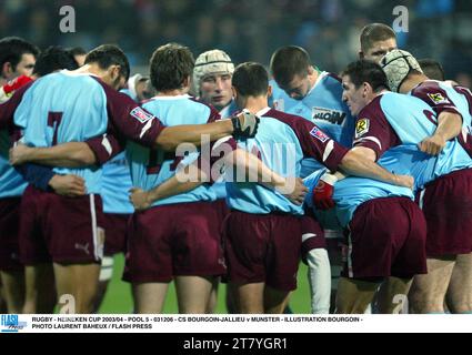 RUGBY - HEINEKEN CUP 2003/04 - POOL 5 - 031206 - CS BOURGOIN-JALLIEU / MÜNSTER - ILLUSTRATION BOURGOIN - FOTO LAURENT BAHEUX / FLASH PRESS Stockfoto