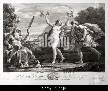 Jean Charles Le Vasseur Apollo und Daphne. Kupfergravur, Ätzen Stockfoto