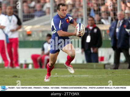 RUGBY - TESTSPIEL 2005 - FRANKREICH GEGEN TONGA - 19/11/2005 - THOMAS CASTAIGNEDE (FRA) - FOTO LAURENT BAHEUX / FLASH PRESS Stockfoto