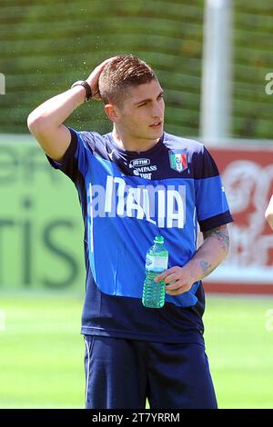 COVERCIANO (FI), ITALIEN - 20. MAI: MMarco Verratti von Italien während des ersten Trainings zur Vorbereitung der Weltmeisterschaft in Brasilien am 20. Mai 2014 in Coverciano (Fi), Italien. Foto: Massimo Cebrelli/DPPI Stockfoto