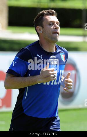 COVERCIANO (FI), ITALIEN - 20. MAI: Antonio Cassano von Italien sieht beim ersten Training zur Vorbereitung der Weltmeisterschaft in Brasilien am 20. Mai 2014 in Coverciano (Fi), Italien, zu. Foto: Massimo Cebrelli/DPPI Stockfoto