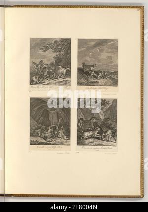 Johann Elias Ridinger (ausführende r Künstler in) Hunde. Ätzen 1738 , 1738 Stockfoto