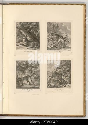 Johann Elias Ridinger (Ausführende r Künstler in) Hirsch. Ätzen 1738 , 1738 Stockfoto