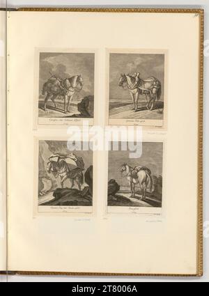 Johann Elias Ridinger (Ausführende r Künstler in) Pferde. Ätzen 1738 , 1738 Stockfoto