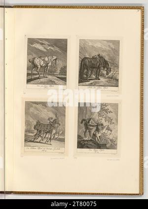 Johann Elias Ridinger (Ausführende r Künstler in) Pferde. Ätzen 1738 , 1738 Stockfoto
