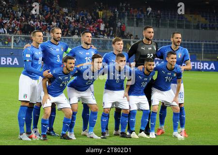 Team von Italien während des Internationalen Freundschaftsfußballspiels zwischen Italien und der Ukraine am 10. Oktober 2018 im Luigi Ferraris Stadion in Genua, Italien - Foto Massimo Cebrelli / DPPI Stockfoto