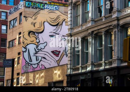 New York, Usa. November 2023. Fresque de l'artiste D'Face à New York, November 2023. Foto: Denis Prezat/ABACAPRESS.COM Credit: Abaca Press/Alamy Live News Stockfoto