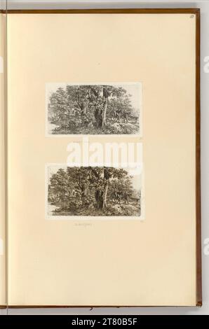 Johann Christoph Erhard (Ausführende r Künstler in) Weg auf einem Fluss mit einem Reiter und Wandermann. Ätzen 1817 , 1817 Stockfoto