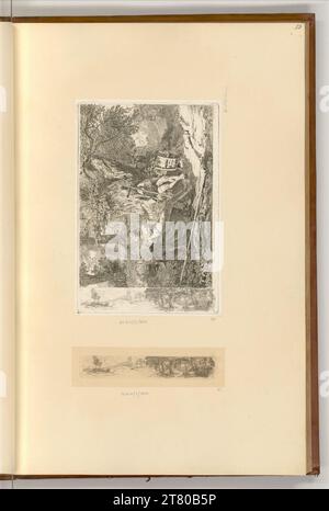 Johann Christoph Erhard (ausführende r Künstler in) zwei Wanderer ruhen am Waldrand; Landschaft. Ätzen 1819 , 1819 Stockfoto