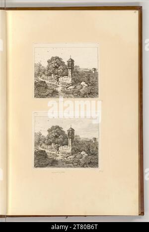 Johann Christoph Erhard (ausführende r Künstler in) Ein Wanderer vor einem Bilderstock (Marterl) mit einer Marienfigur. Ätzen 1817 , 1817 Stockfoto
