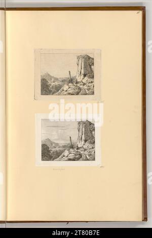 Johann Christoph Erhard (ausführende r Künstler in) Frau mit Ziegen auf einem Felsen. Ätzen 1815 , 1815 Stockfoto