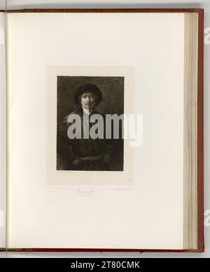 William Unger (Engraver) großes Selbstporträt Rembrandt Harmensz van Rijn. Ätzen 1886 , 1886 Stockfoto