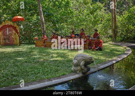 Die Geschichte von Lubdaka balinesischen Auftritten im Affenwald Ubud, Bali, Indonesien Stockfoto