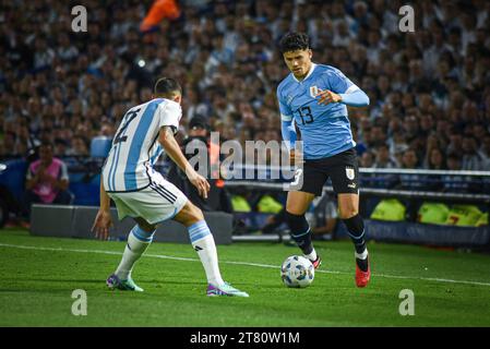 Buenos Aires, Argentinien. November 2023. Argentinien x Uruguay während eines Qualifikationsspiels zur FIFA Fussball-Weltmeisterschaft 2026 in Buenos Aires, Argentinien, am 17. November 2023 Credit: Gabriel Sotelo/FotoArena/Alamy Live News Stockfoto