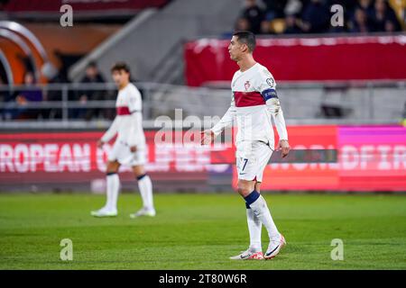 Vaduz, Liechtenstein. November 2023. Vaduz, Liechtenstein, 16. November 2023: Cristiano Ronaldo (7 Portugal) während des Fußballspiels der europäischen Qualifikation zwischen Liechtenstein und Portugal im Rheinpark Stadion in Vaduz, Liechtenstein. (Daniela Porcelli/SPP) Credit: SPP Sport Press Photo. /Alamy Live News Stockfoto