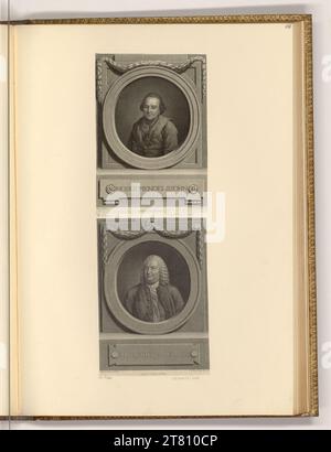 Johann Friedrich Bause Porträt Moses Mendelssohn; Albrecht von Haller. Kupferstich, Ätzung 1772; 1773 Stockfoto