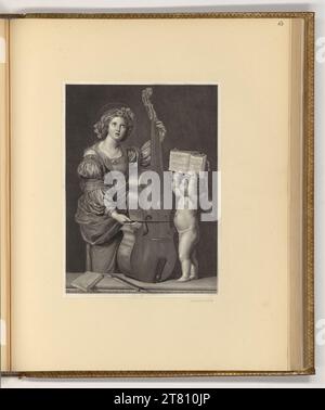 Johann Gotthard von Müller St. Cäcilia spielt Violine. Kupferstich, Ätzung 1762-1830 , 1762/1830 Stockfoto