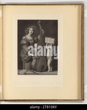 Johann Gotthard von Müller St. Cäcilia spielt Violine. Kupferstich, Ätzung 1762-1830 , 1762/1830 Stockfoto