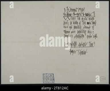Egon Schiele (Verfasser in) Brief von Egon Schiele an Franz Hauer vom 8. Januar 1914. Tinte (schwarz) auf Papier 8. Jänner 1914 Stockfoto