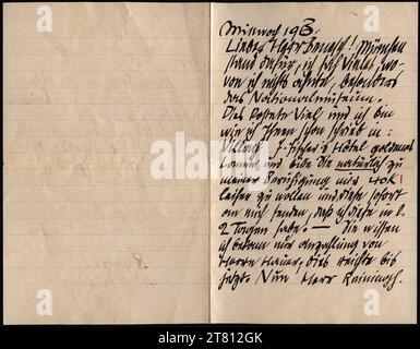 Egon Schiele (Verfasser in) Brief von Egon Schiele an Heinrich Benesch 10. Juli 1913. Tinte, Feder 10. Juli 1913 , 10. 07. 1913 Stockfoto