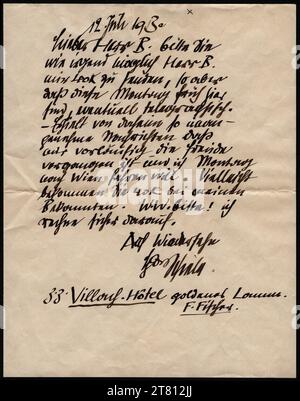 Egon Schiele (Verfasser in) Brief von Egon Schiele an Heinrich Benesch vom 12. Juli 1913. Tinte, Feder 12. Juli 1913 , 12. 07. 1913 Stockfoto