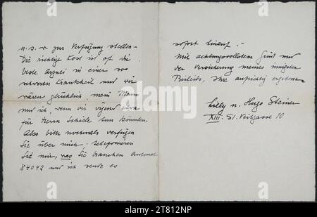 Lilly Steiner (Verfasser in) Brief von Lilly und Hugo Steiner an Josepha Harms (wahrscheinlich) vom 31. Oktober 1918. Tinte (schwarz) auf Papier 31. Oktober 1918 , 31. 10. 1918 Stockfoto