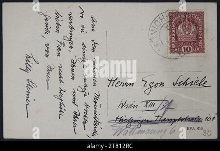 Lilly Steiner (Verfasser in) Postkarte von Lilly Steiner an Egon Schiele um den 26. Juli 1918. Tinte (schwarz) auf Papier um den 26. Juli 1918 Stockfoto