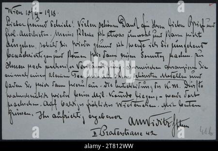 Anton M. Viditz-Ward (Verfasser in) Brief von Anton Viditz-Ward an Egon Schiele vom 10. April 1918. Tinte (schwarz) auf Papier 10. April 1918 , 10. April 1918 Stockfoto