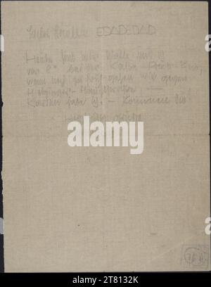 Egon Schiele (Verfasser in) Brief von Egon Schiele an Edith und Adele Harms vor 1915. Bleistift auf Papier vor 14. Jänner 1915 Stockfoto