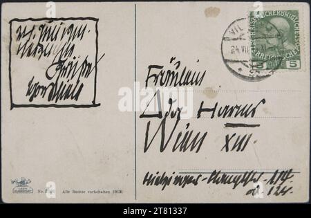 Egon Schiele (Verfasser in) Postkarte von Egon Schiele an Adele Harms vom 24. Juli 1914. Tinte (schwarz) auf Papier 24. Juli 1914 , 24. 07. 1914 Stockfoto