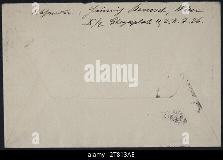 Heinrich Benesch (Verfasser in) Brief von Heinrich Benesch an Egon Schiele vom 3. August 1917. Tinte (schwarz) auf Papier 3. August 1917 , 03. 08. 1917 Stockfoto