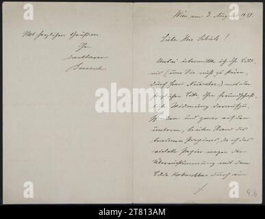 Heinrich Benesch (Verfasser in) Brief von Heinrich Benesch an Egon Schiele vom 3. August 1917. Tinte (schwarz) auf Papier 3. August 1917 , 03. 08. 1917 Stockfoto
